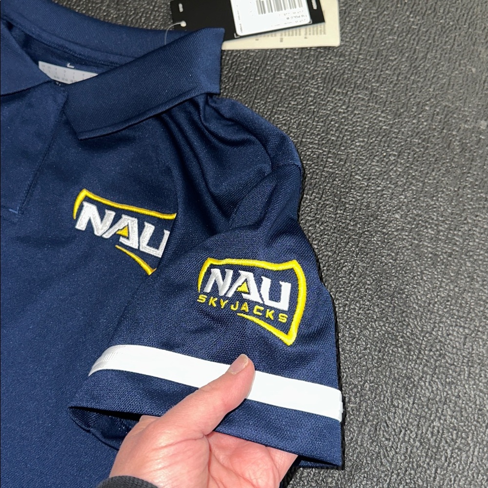 NWT Adidas women’s Blue Polo Shirt with NAU size Large - Picture 2 of 10